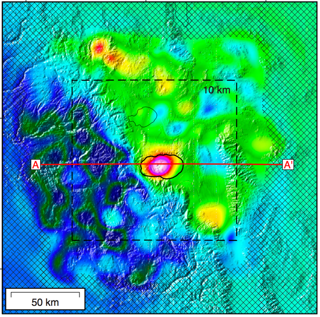 Map of the the Long Valley Caldera.